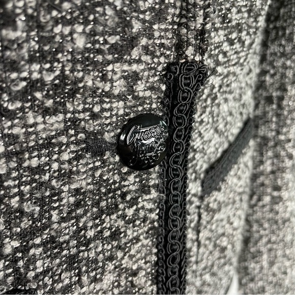 GUESS Los Angeles Black & Gray Boucle Tweed Blazer - Picture 8 of 11